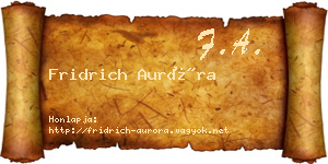 Fridrich Auróra névjegykártya